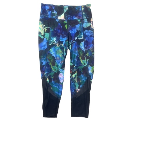 Athleta Medium Leggings Colorful Sheer Ankle Blue Pink Green‎ - Picture 5 of 8